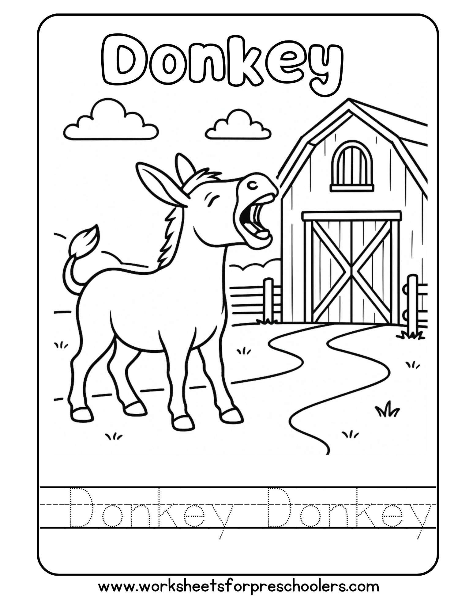 Donkey Coloring Page