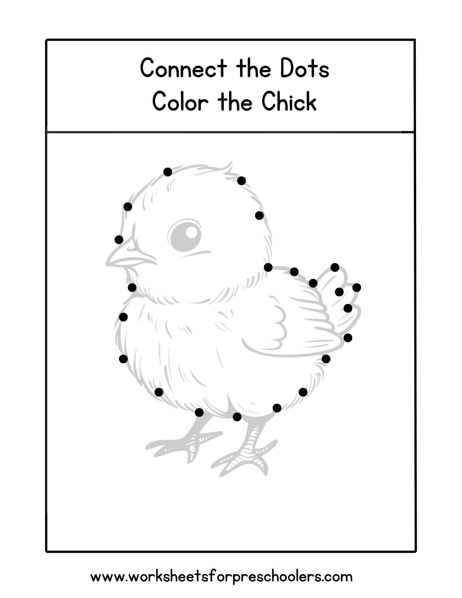 Connect the Dots Chick Worksheet Connect the Dots Chick Worksheet
