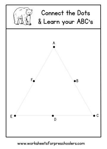Connect the Dots Shapes Worksheets Preschool Triangle