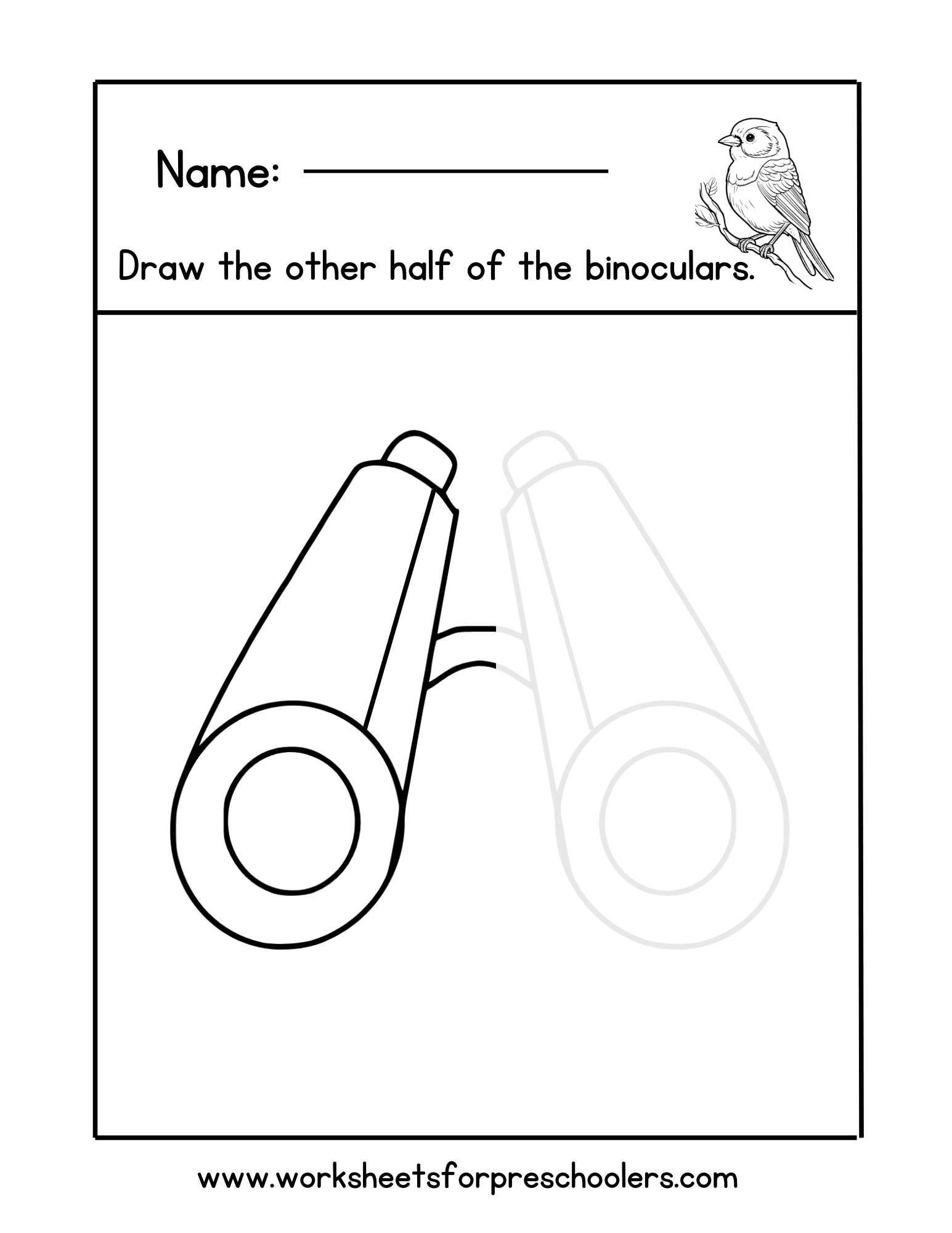 Binoculars Coloring Page