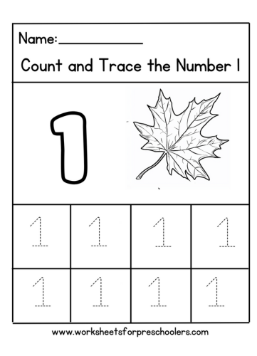 Fall Theme Number 1 Worksheet
