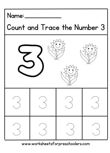 Fall Theme Number 3 Worksheet