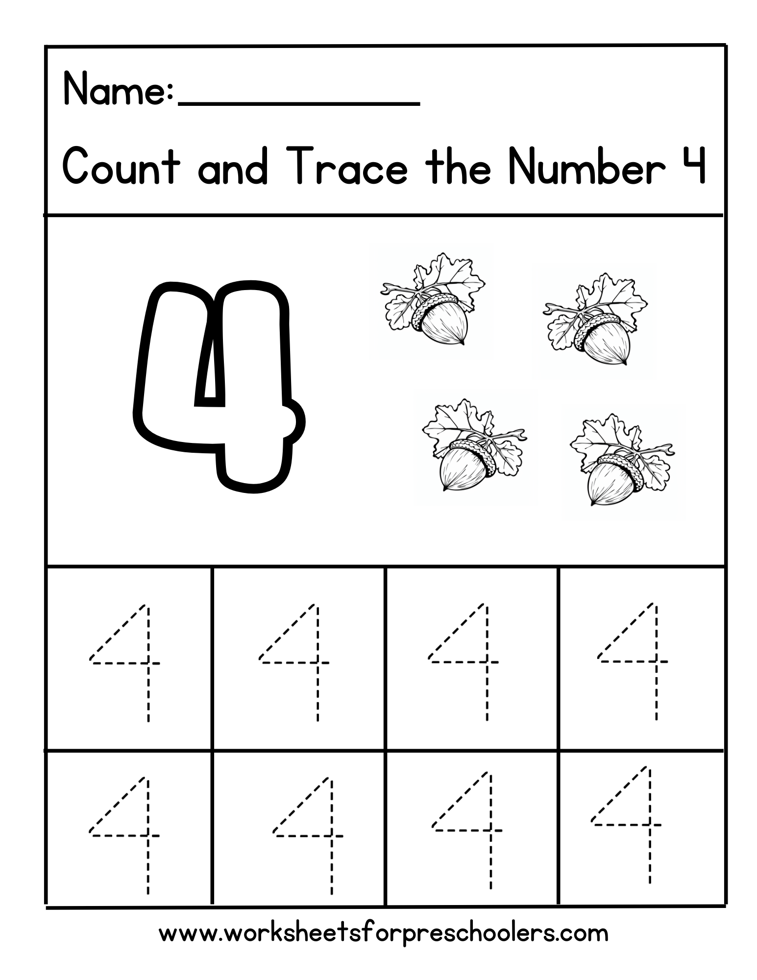 Preschool Fall Theme Math Worksheet Number 4