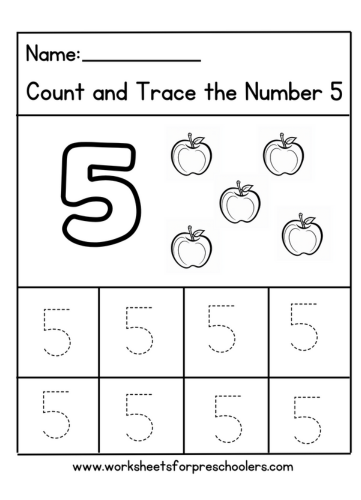 Fall Theme Number 5 Worksheet