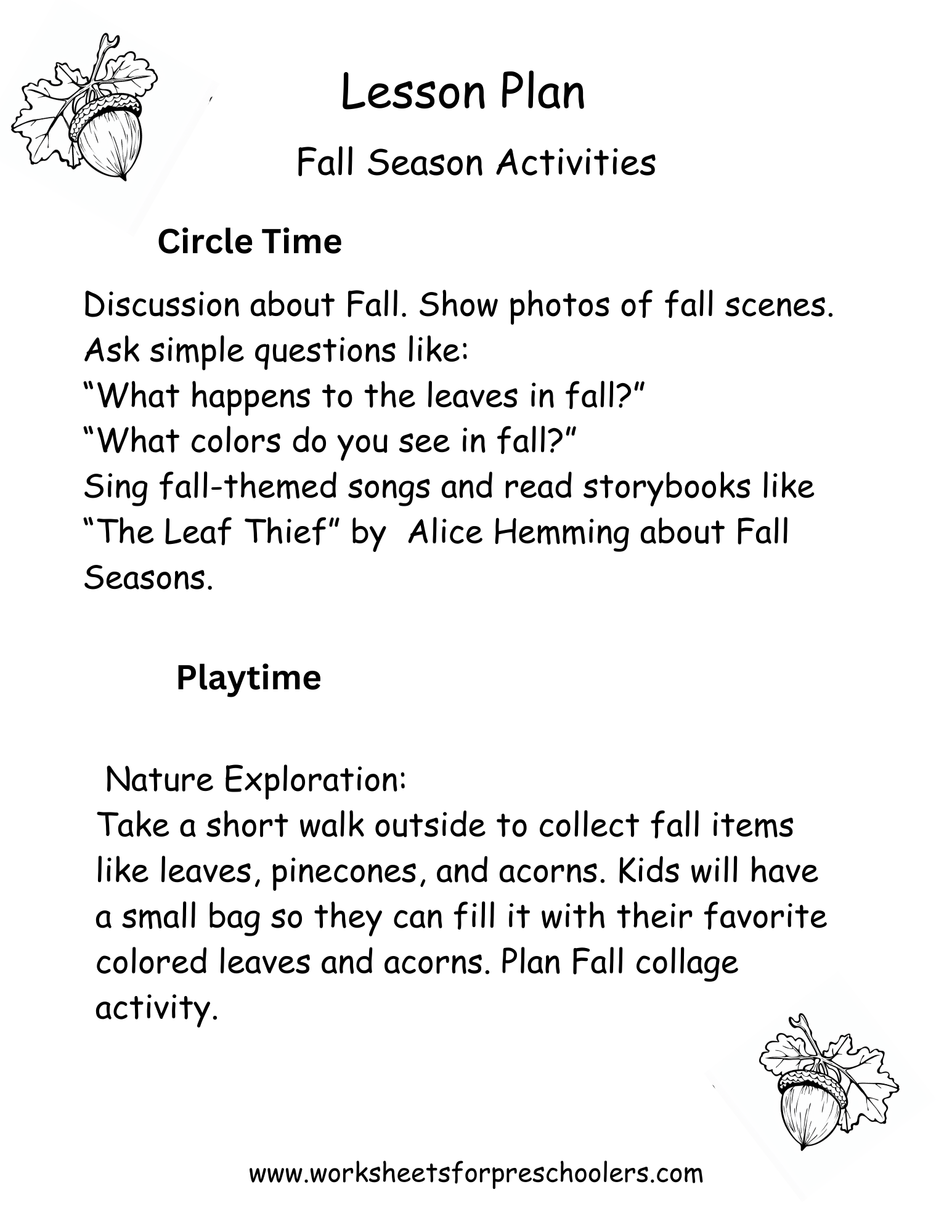 Fall Lesson Plan 1