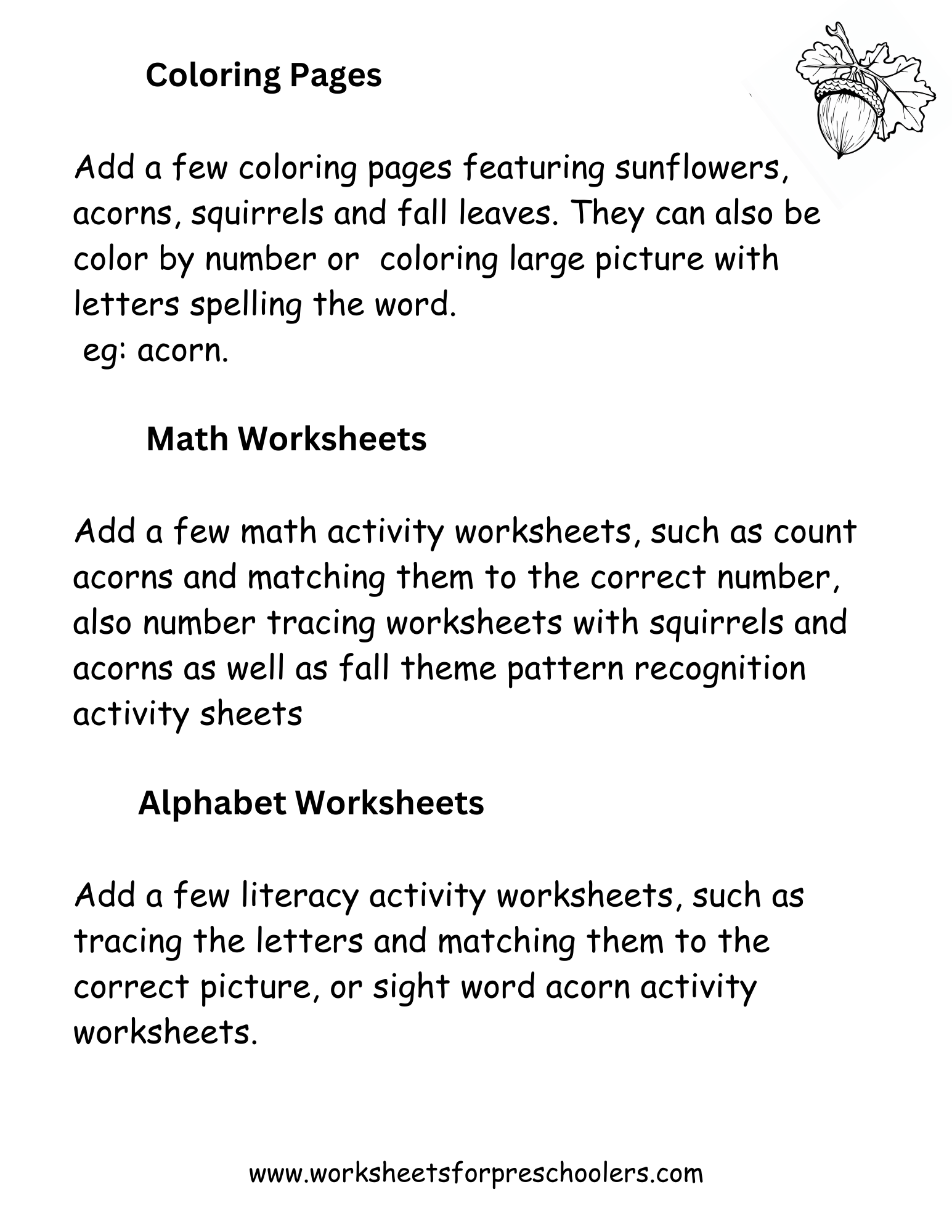 Fall Theme Lasson Plan 2