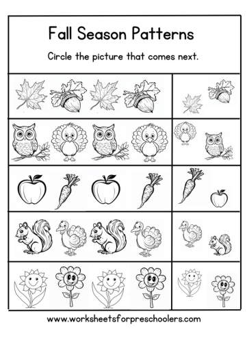 Fall Theme Pattern Completion