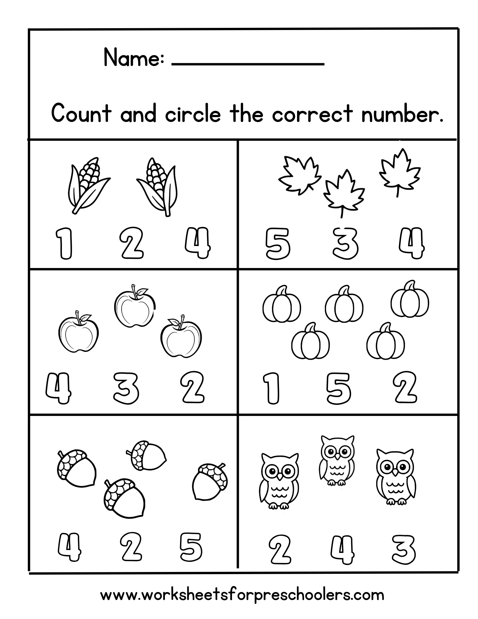 Count And Circle Numbers Count And Circle Numbers