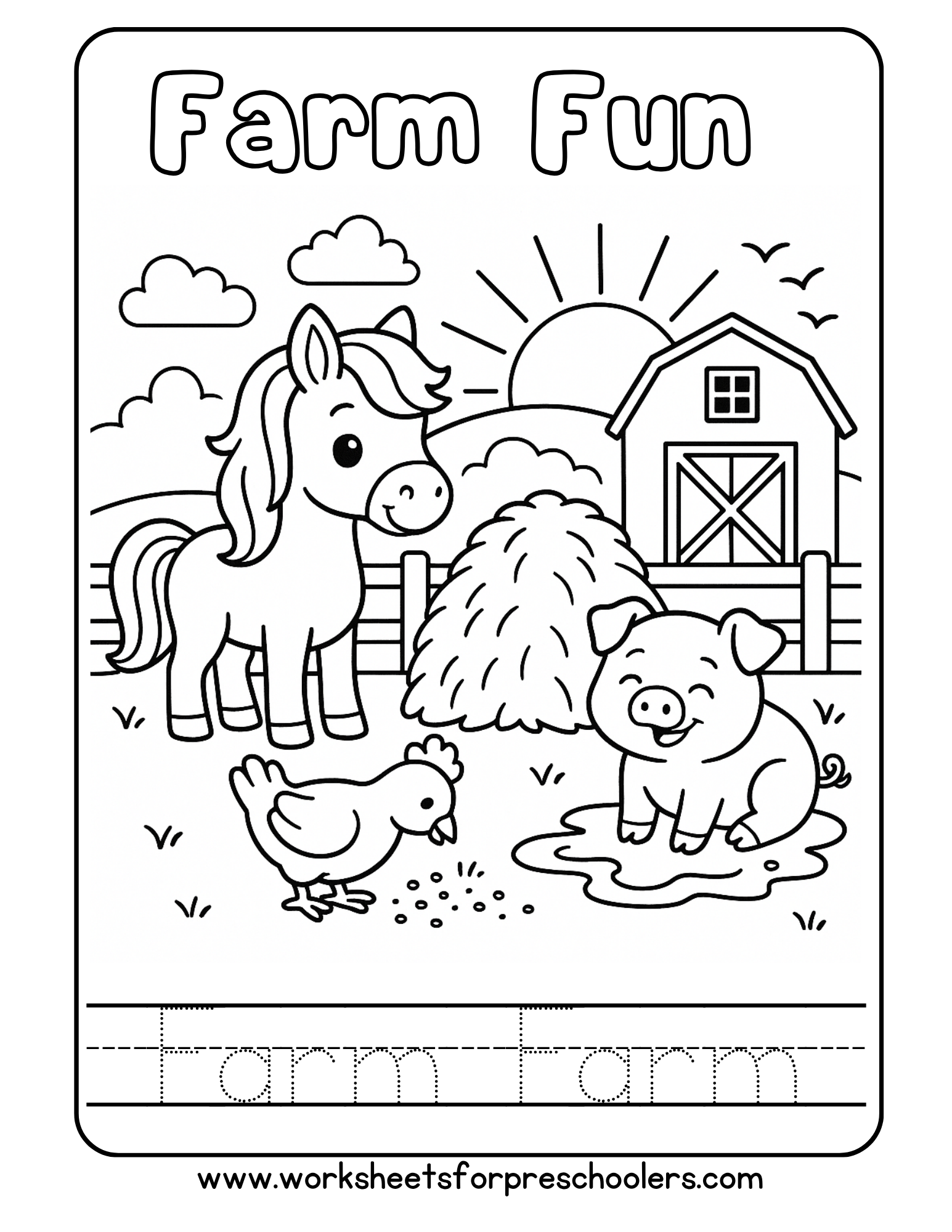 Farm Animal Coloring Page