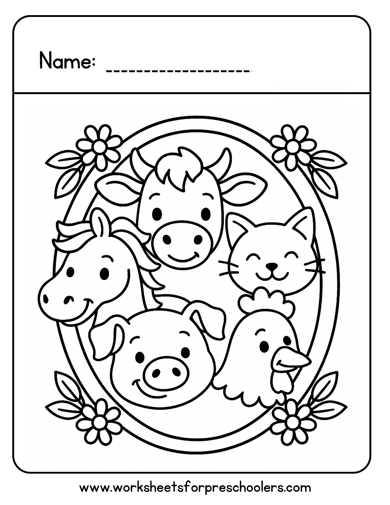 Farm Animals Coloring Page