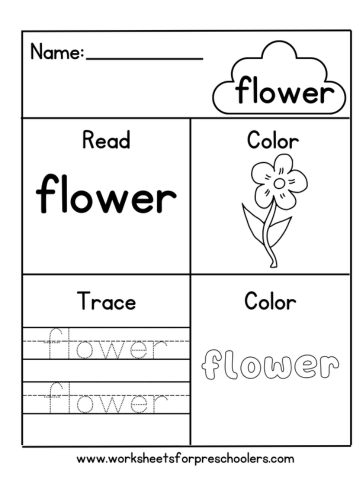 F for Flower Worksheet