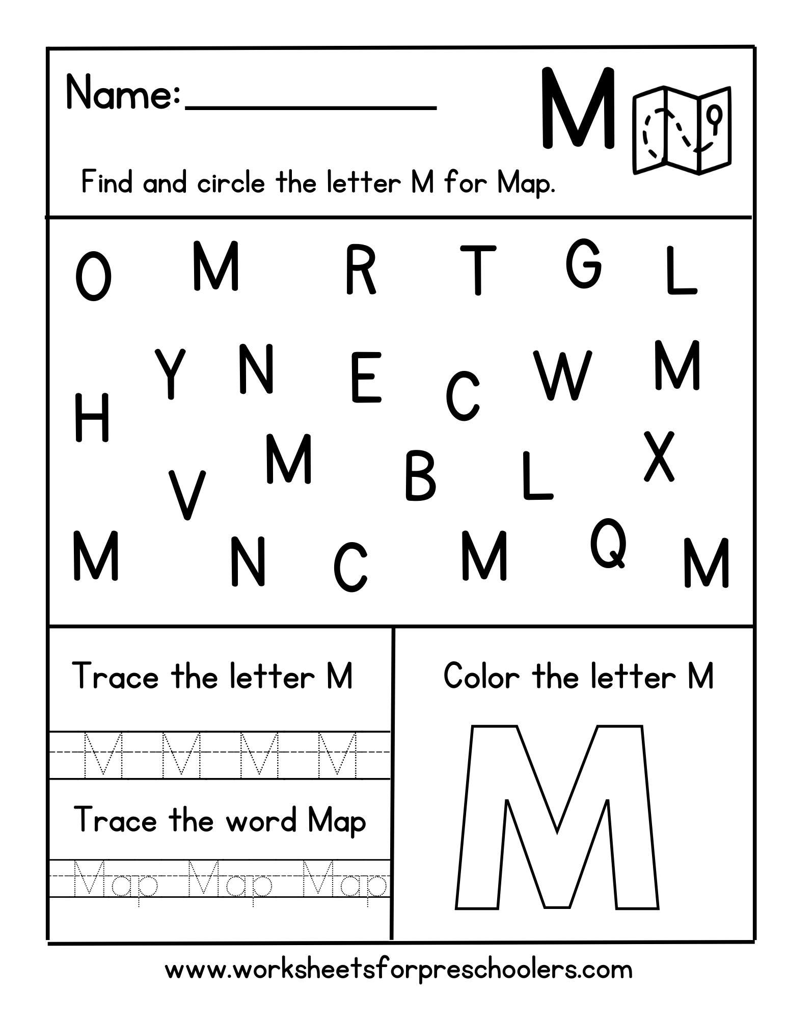 M for Map Activity Sheet