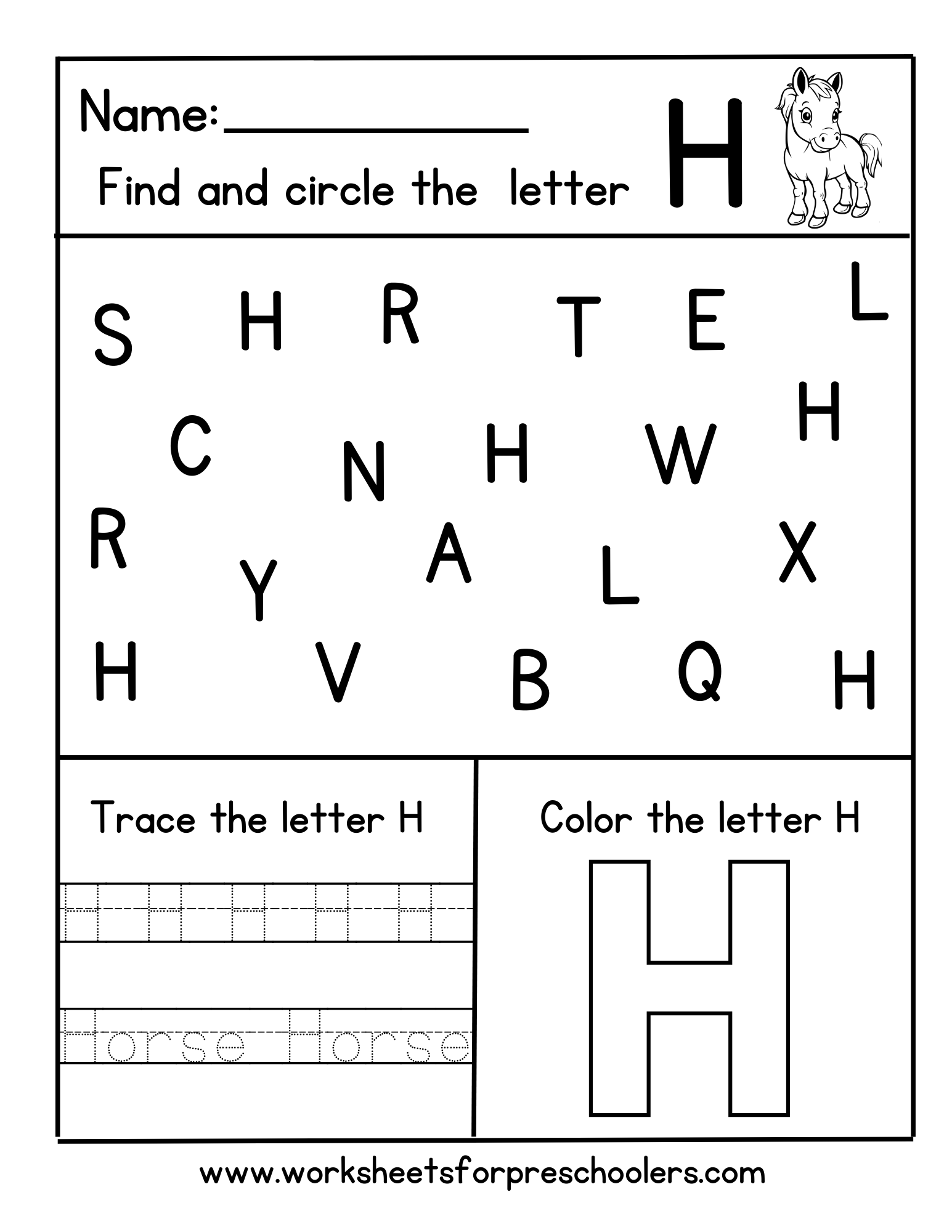 Horse Activity Sheet