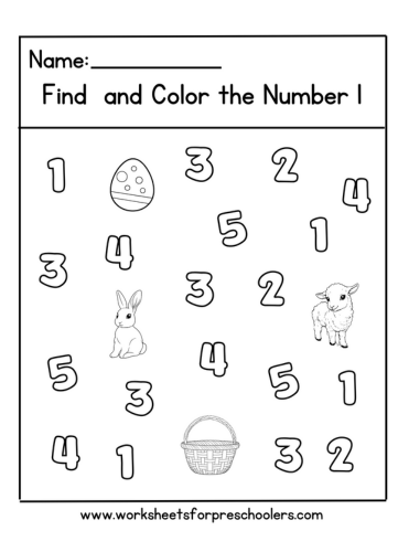 Number 1 Worksheet