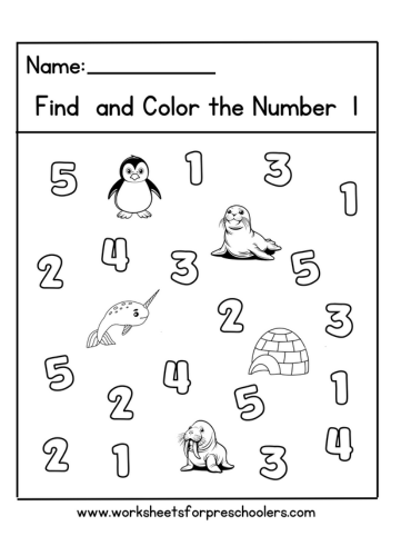 Number 1 Worksheet