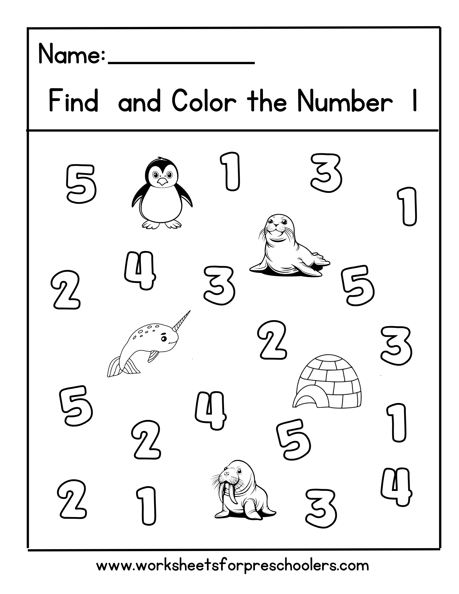 Number 1 Activity Sheet Number 1 Activity Sheet