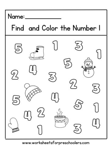 Math Worksheet for Winter