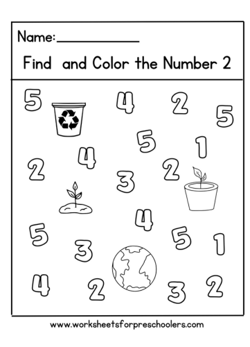 Earth Day Find and Color Number 2