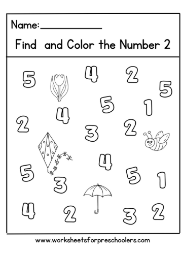 Number 2 Math Worksheet