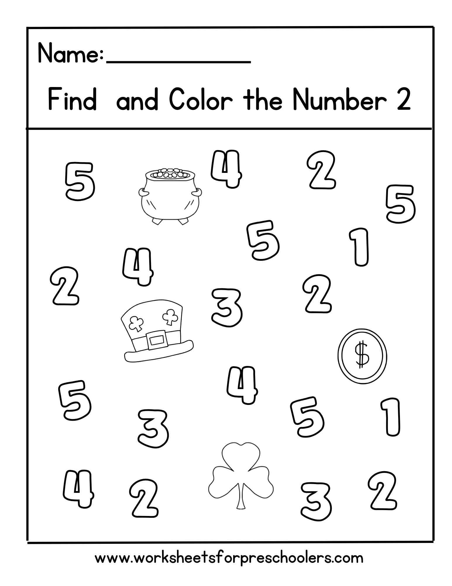 St Patrick Find and Color Number 2