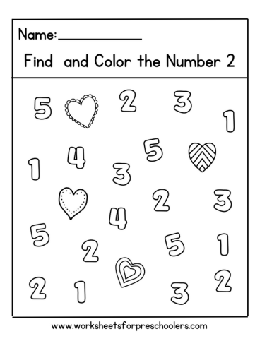 Number 2 Math Worksheet