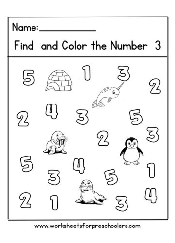 Number 3 Worksheet
