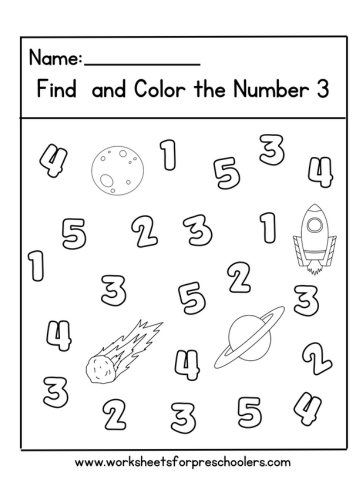 Number 3 Worksheet