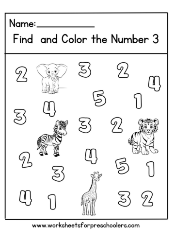 Number 3 Worksheet