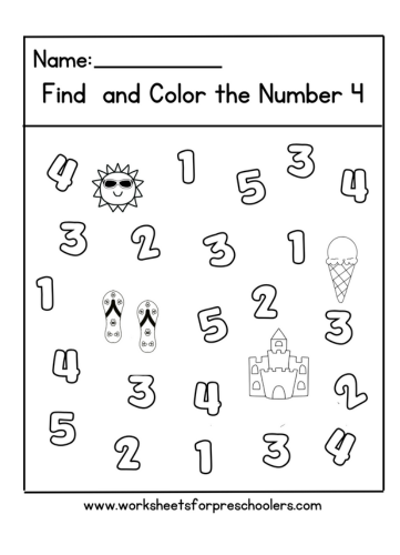 Dolphins Number 4 Math Worksheet