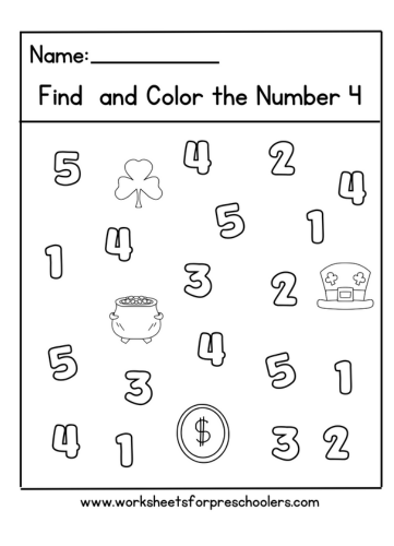 St Patrick Find and Color Number 4