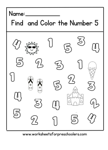 Summer Number 5 Worksheet