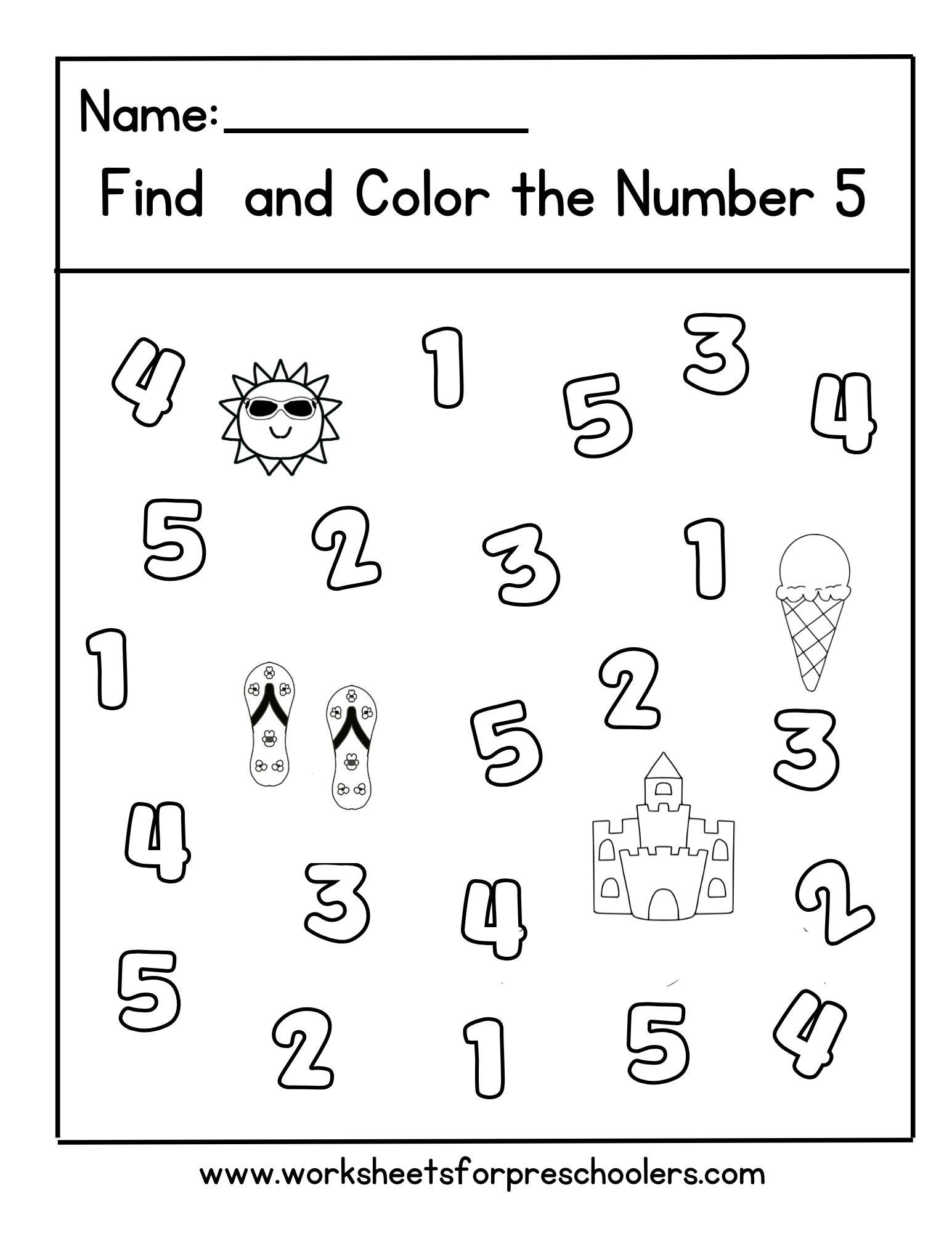 Summer Number 5 Worksheet