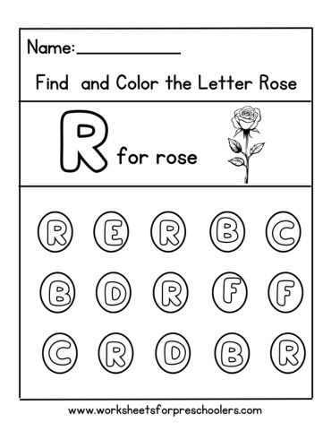 R for Roses Worksheet