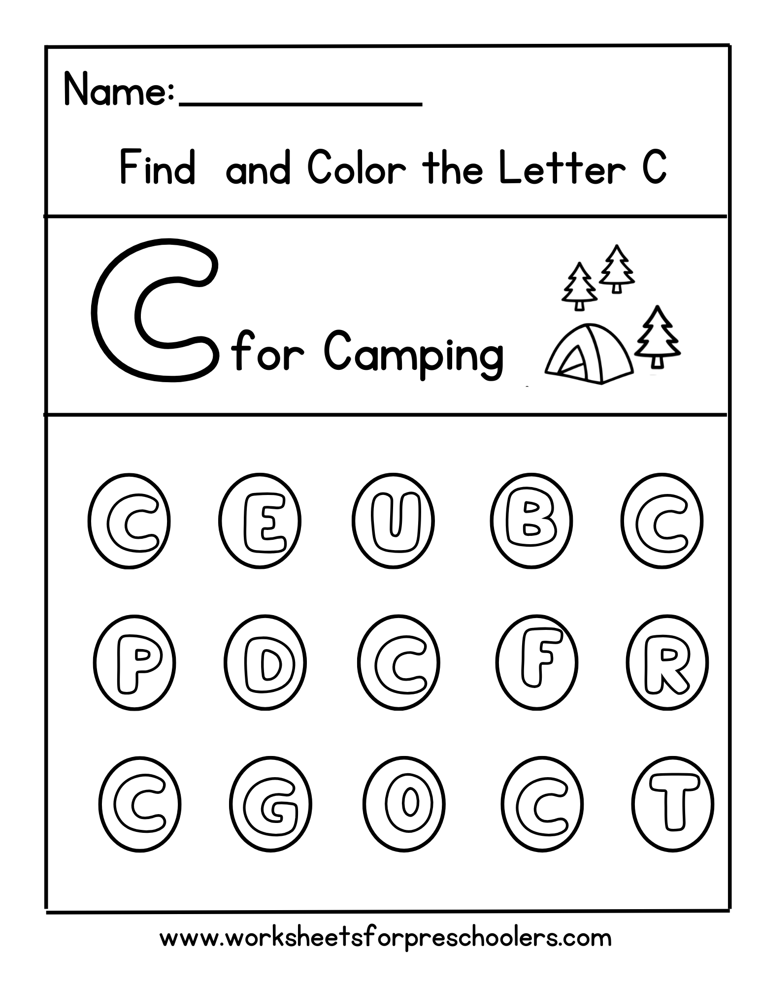 Find And Color Letter C Find And Color Letter C