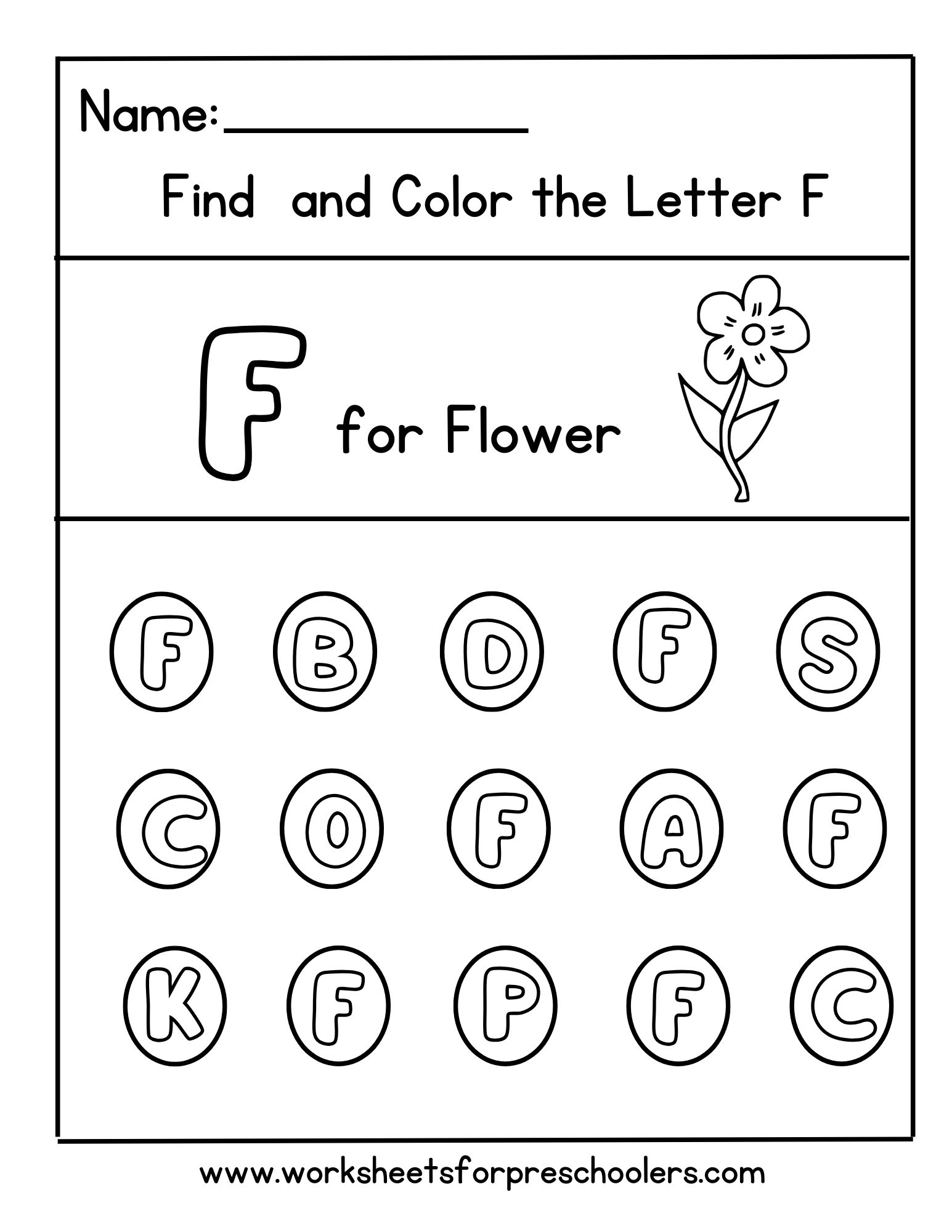 Letter F Worksheet