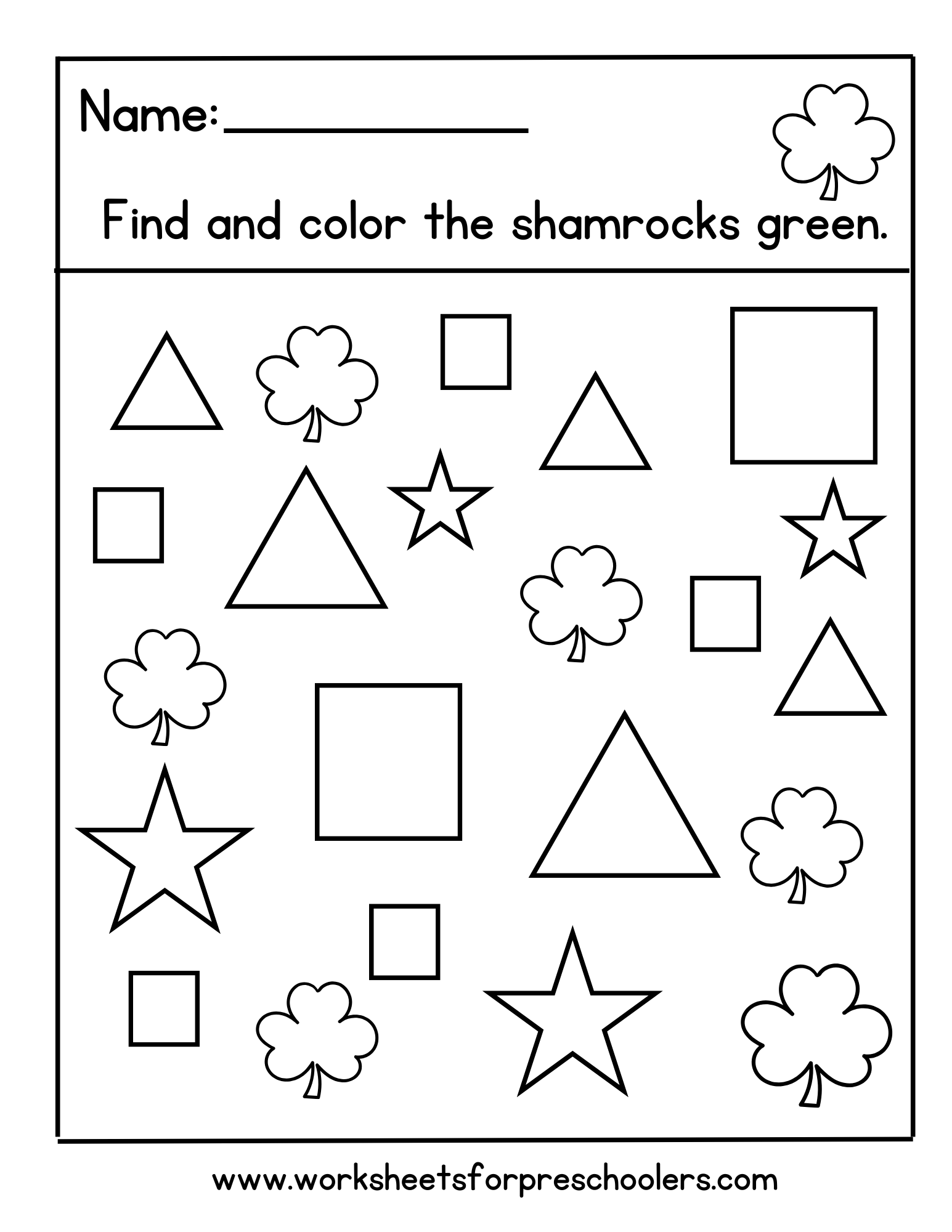 Find and Color Shamrocks