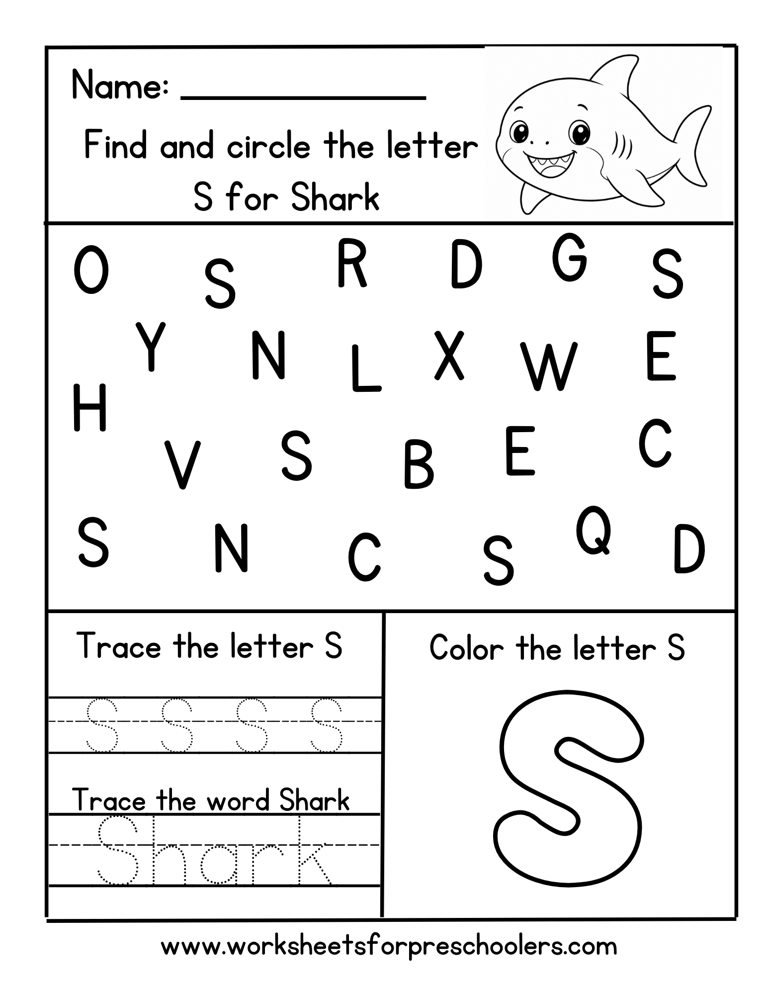Letter S for Shark Letter S for Shark