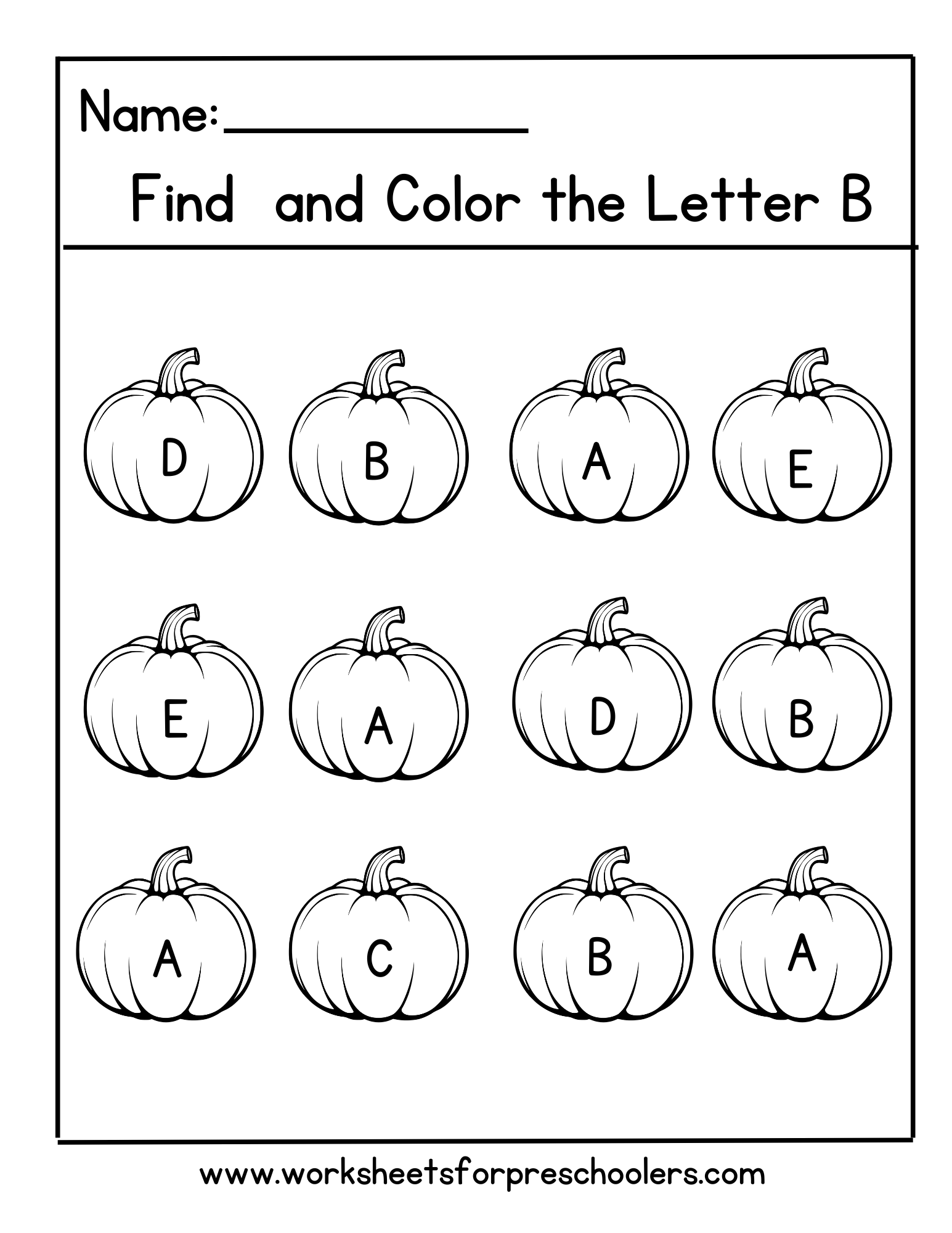  Find Letter B Activity Worksheet