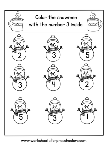 Snowman Number Worksheet
