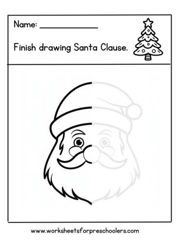 Santa Drawing Page