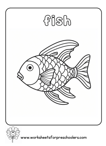 Fish  Coloring Page Preschool