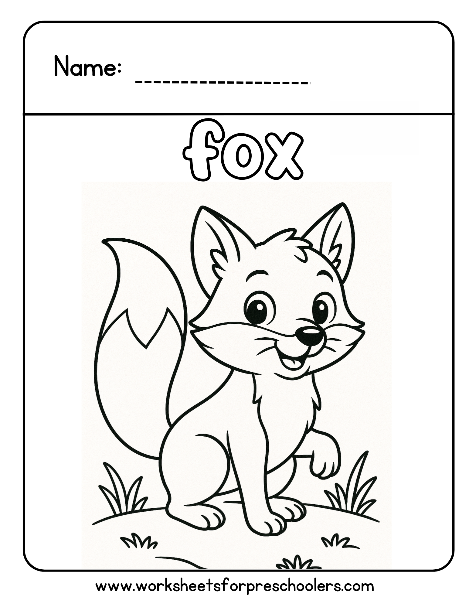 Fox Coloring Page Fox Coloring Page