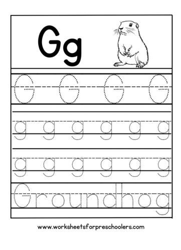 G for Groundhog Letter Tracing