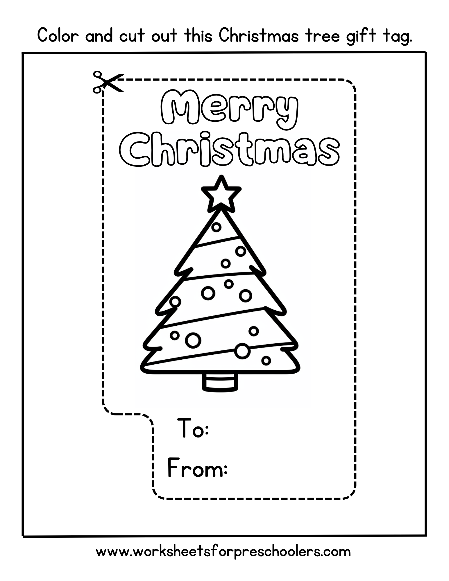 Christmas Tree Gift Tag Activity
