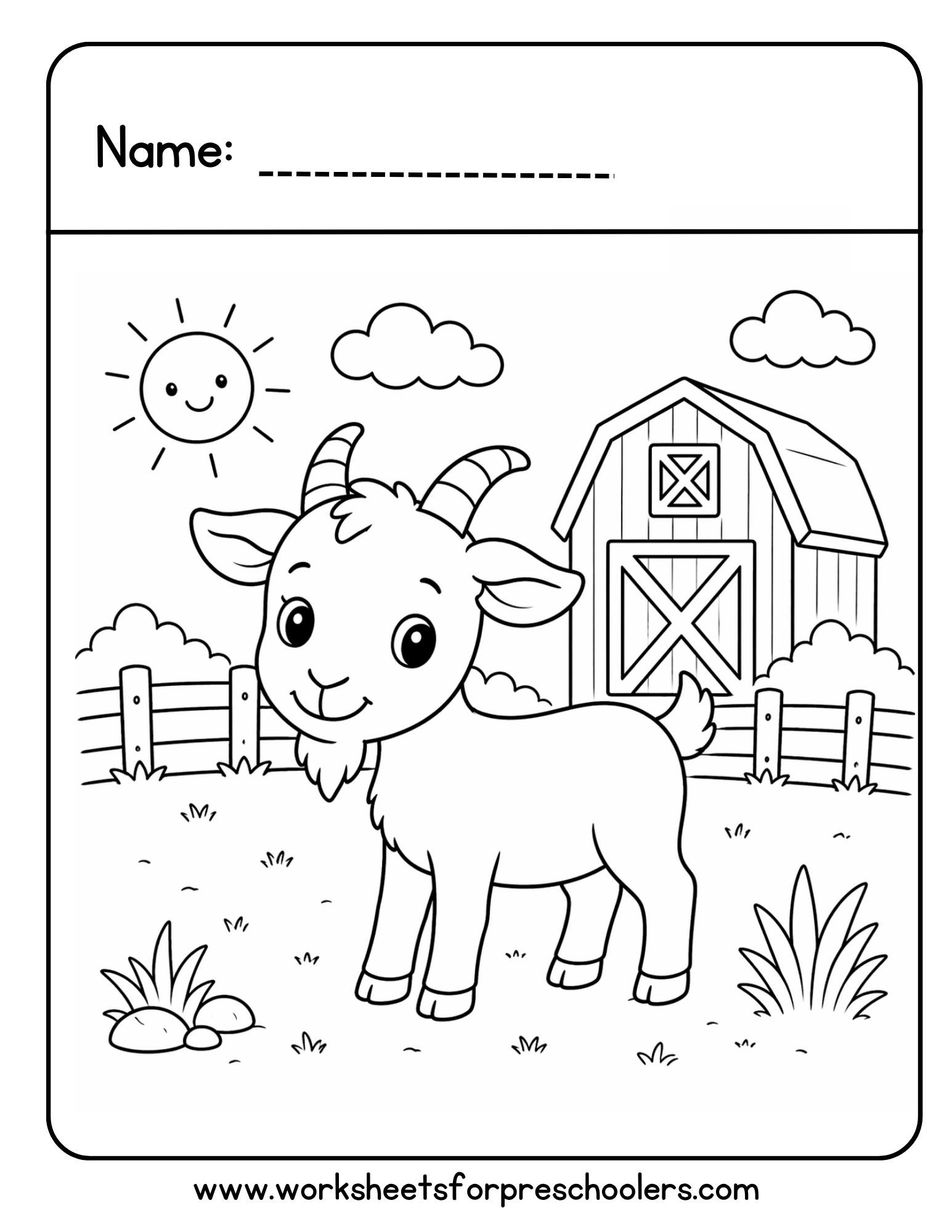 Farm Goat Coloring Page