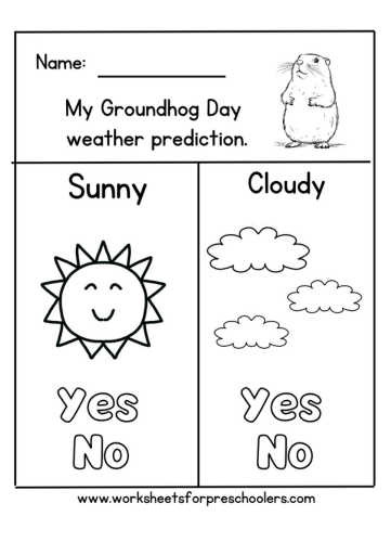 Groundhog Day Weather Prediction Sheet