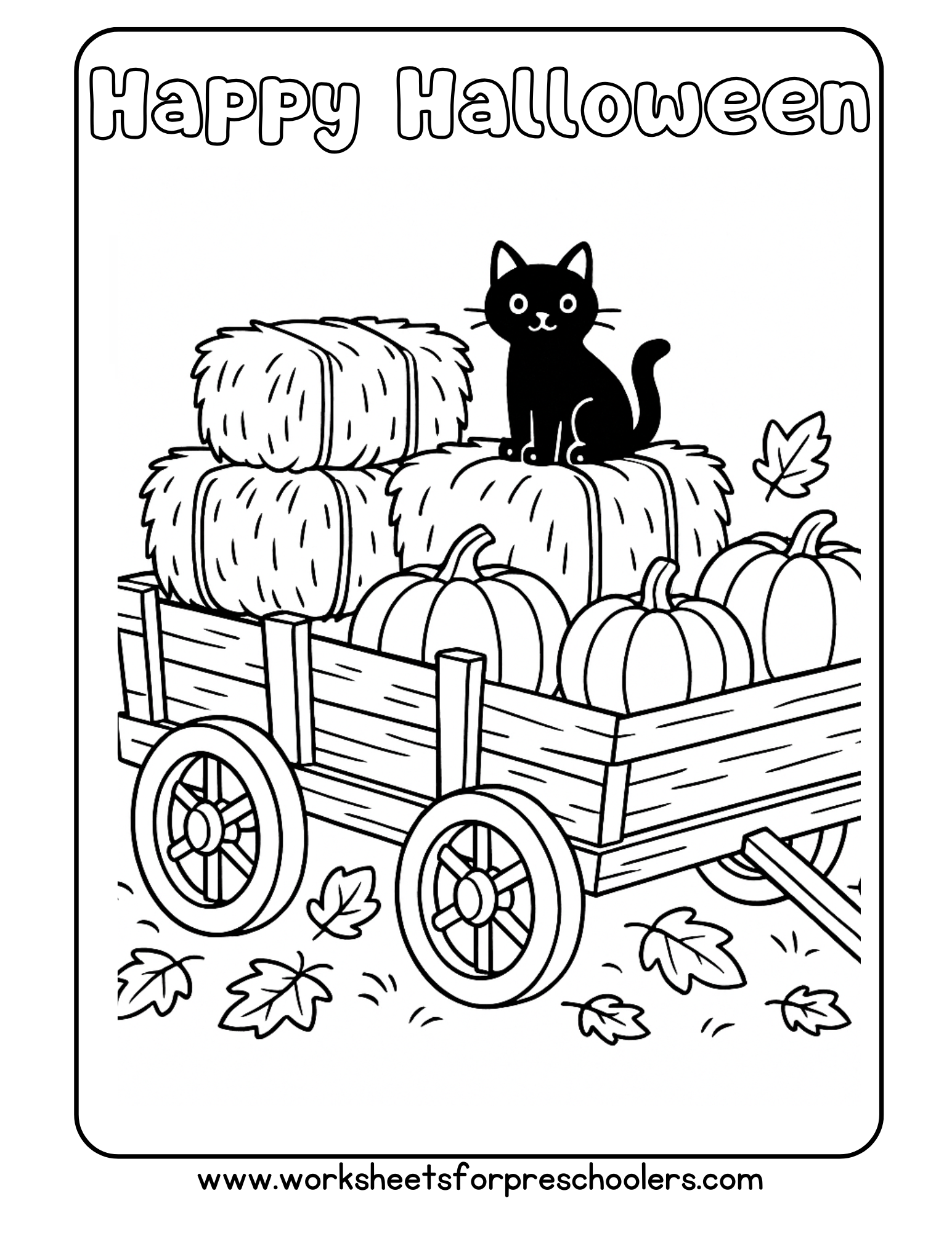 Halloween Cat Coloring Page