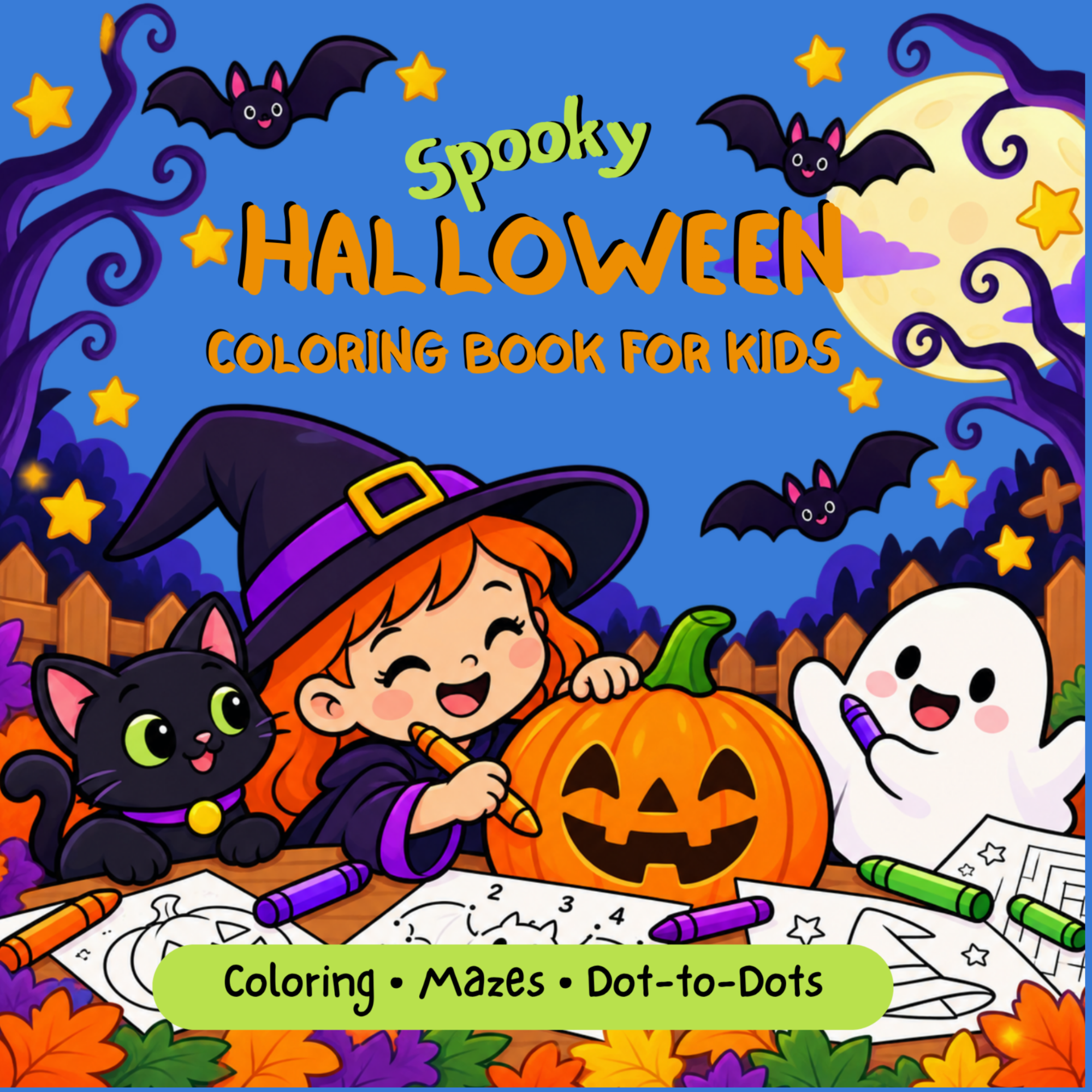 Halloween Activity Coloring Book