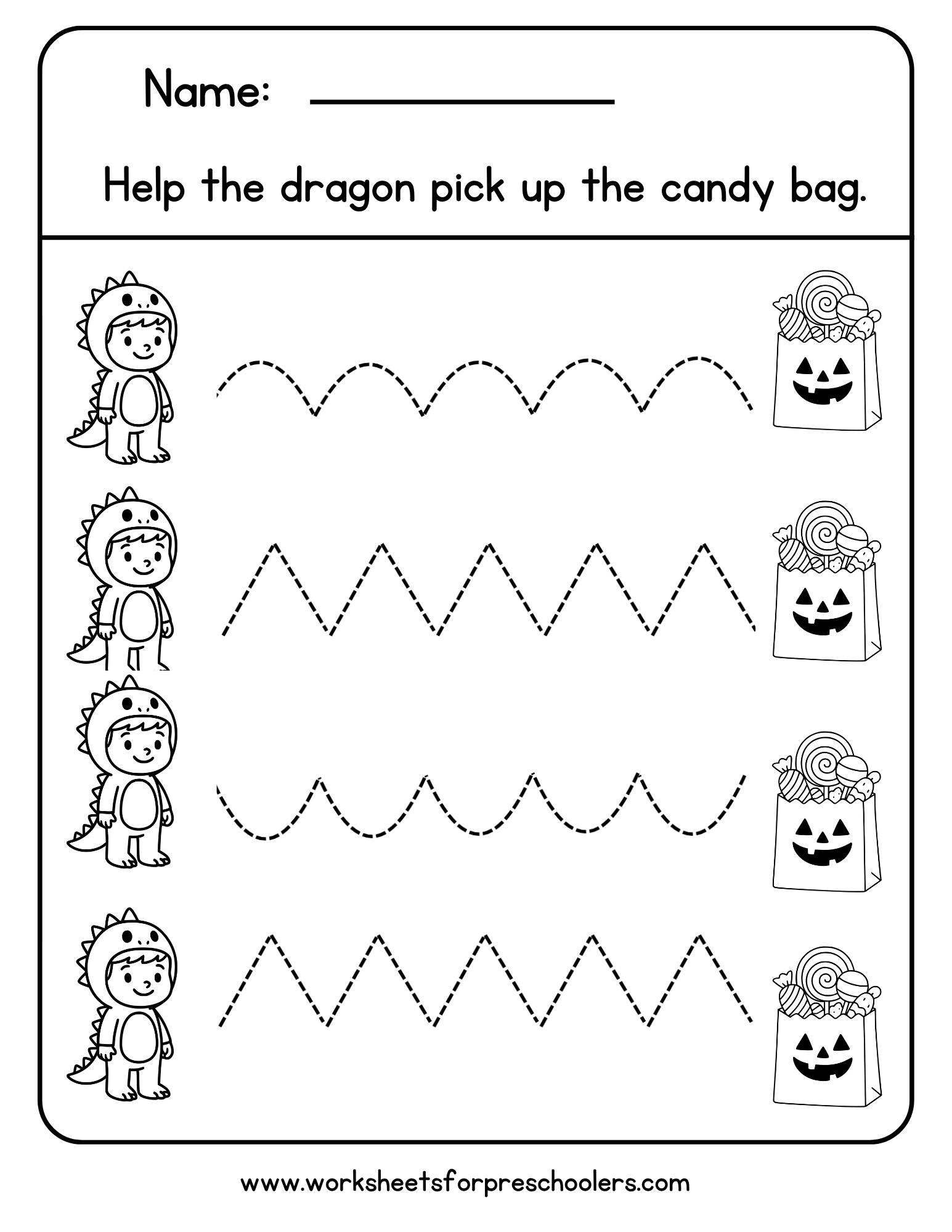 Halloween Tracing Lines Worksheet Halloween Tracing Lines Worksheet