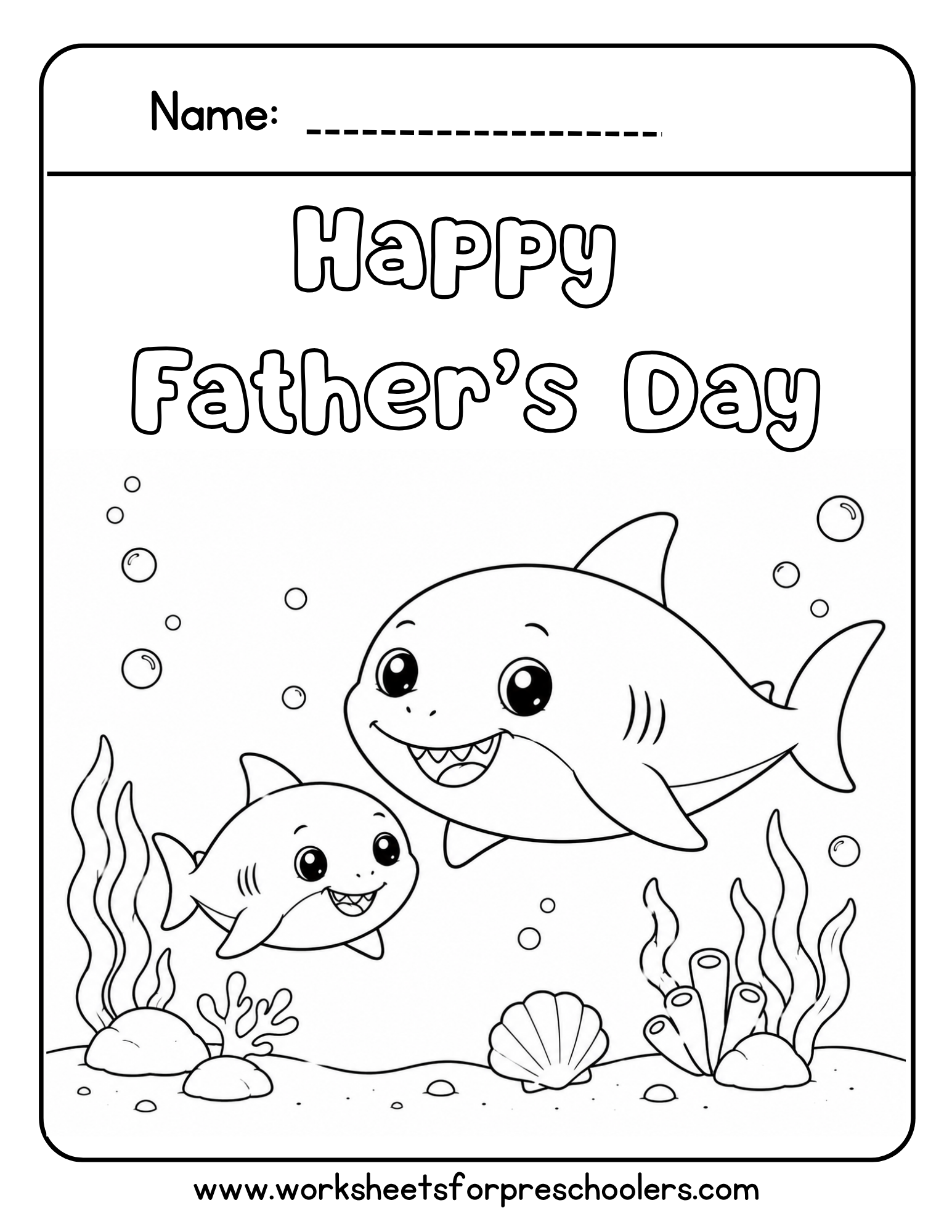 Happy Father's Day Coloring Page